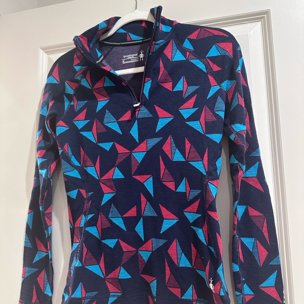 Smartwool Merino Pullover with Blue and Red Accents